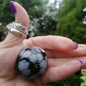 Snowflake Obsidian Sphere