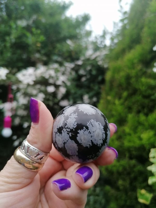 Snowflake Obsidian Sphere